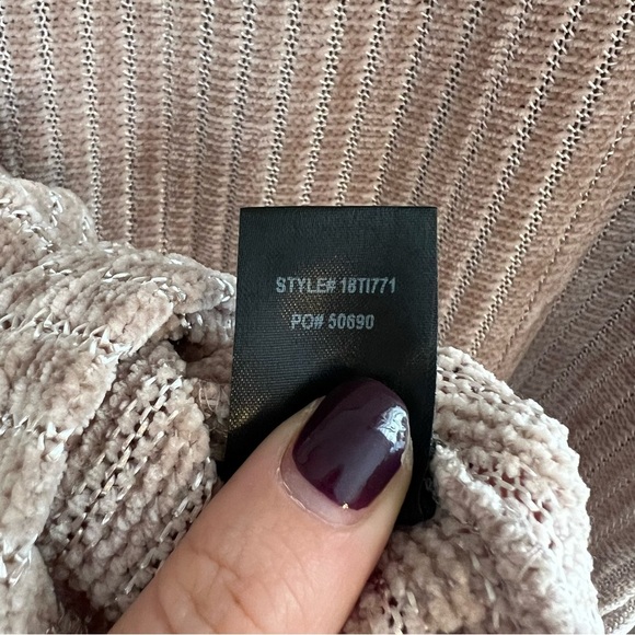 LULUS Weekend Ready Taupe Chenille Striped Sweater Top S - Picture 10 of 10